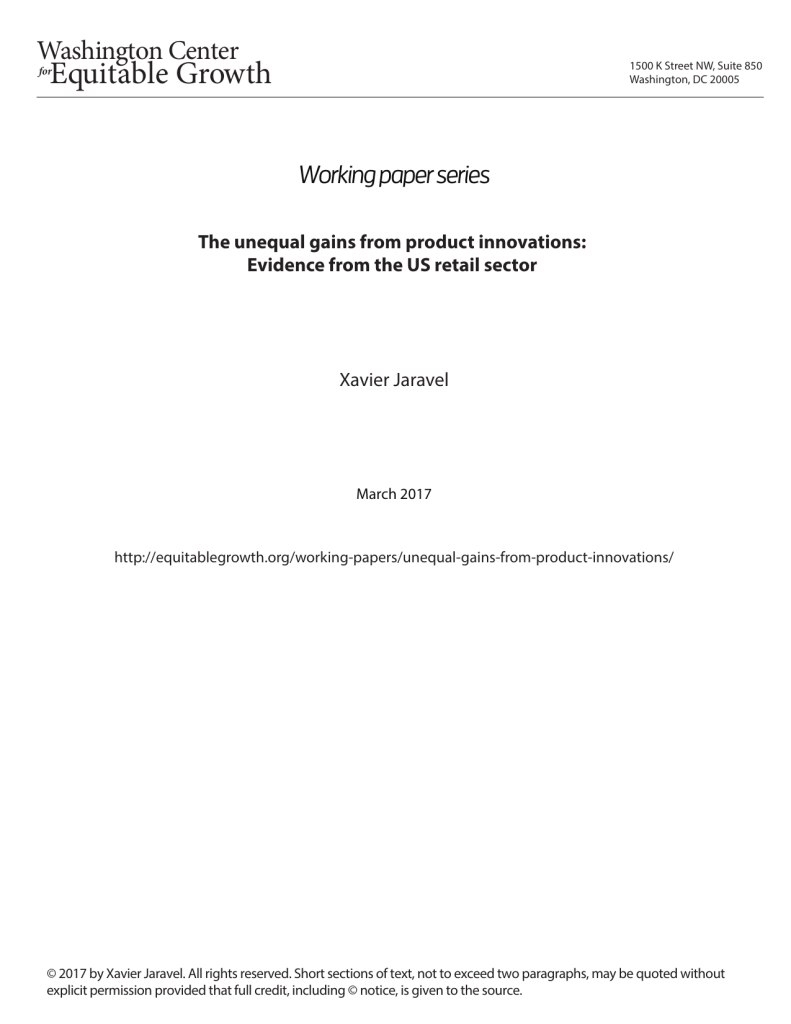 The unequal gains from product innovations: Evidence from the US retail sector