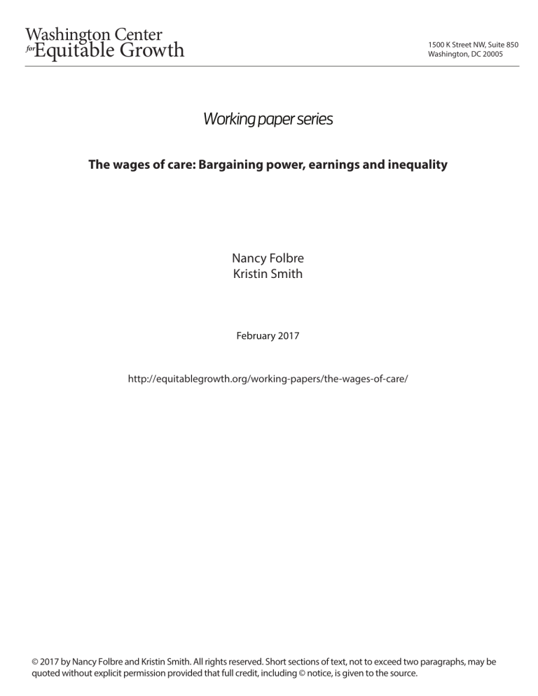 The wages of care: Bargaining power, earnings and inequality