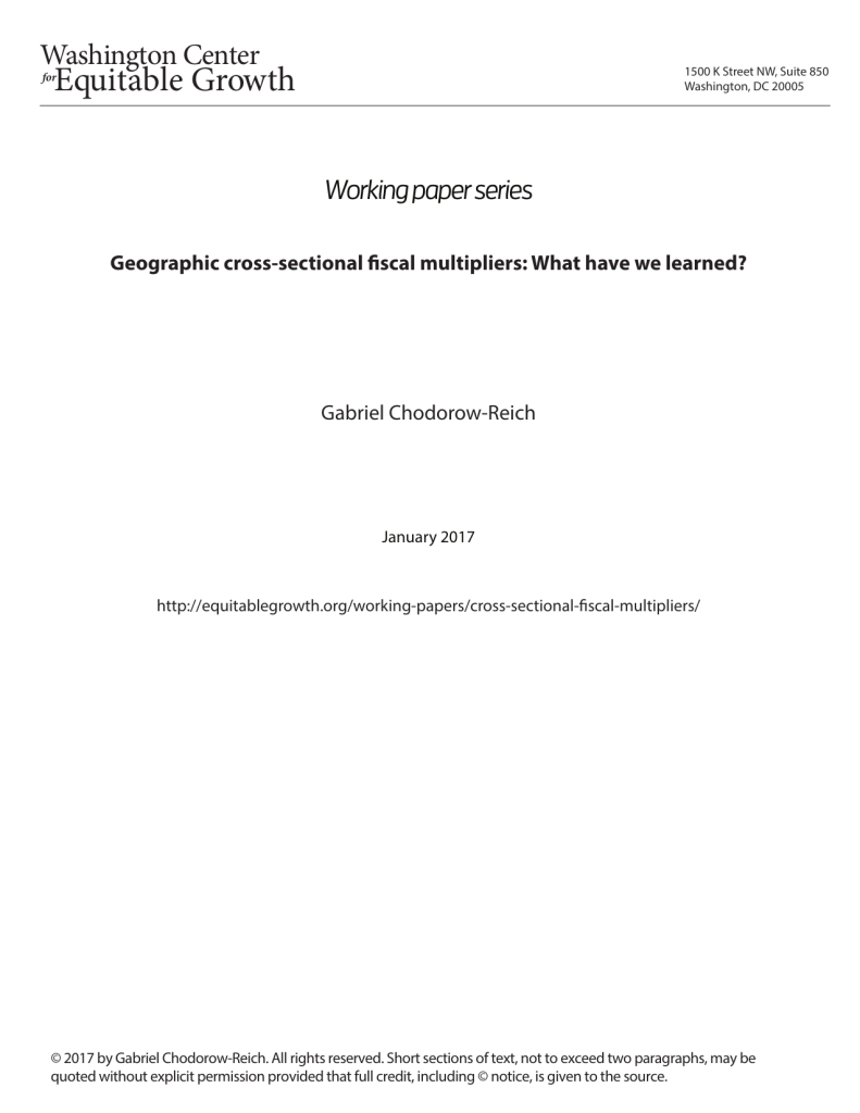 Geographic cross-sectional fiscal multipliers: What have we learned?