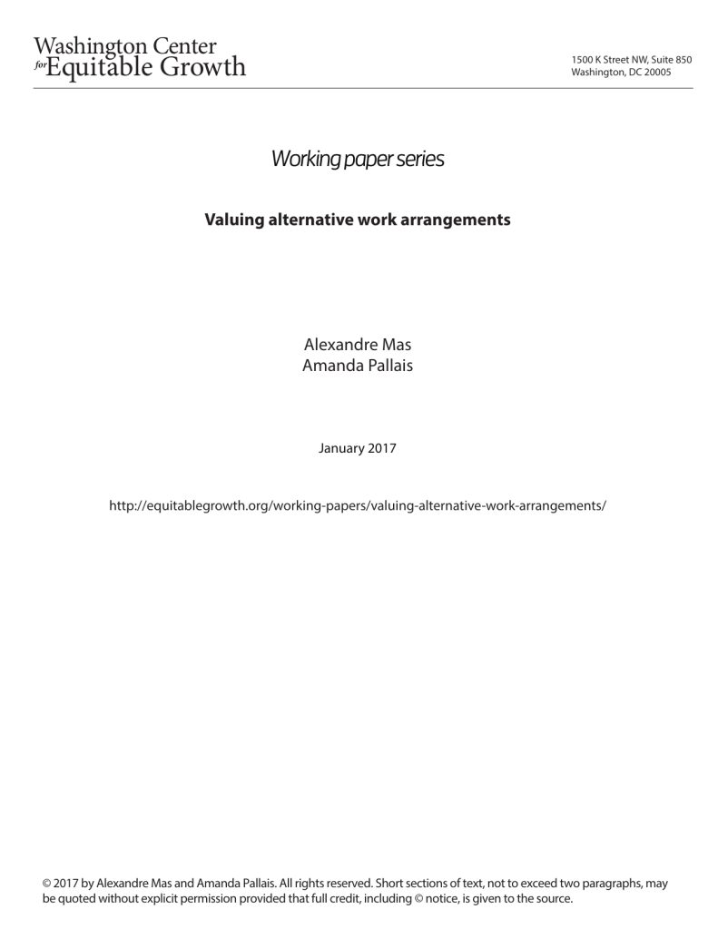 Valuing alternative work arrangements