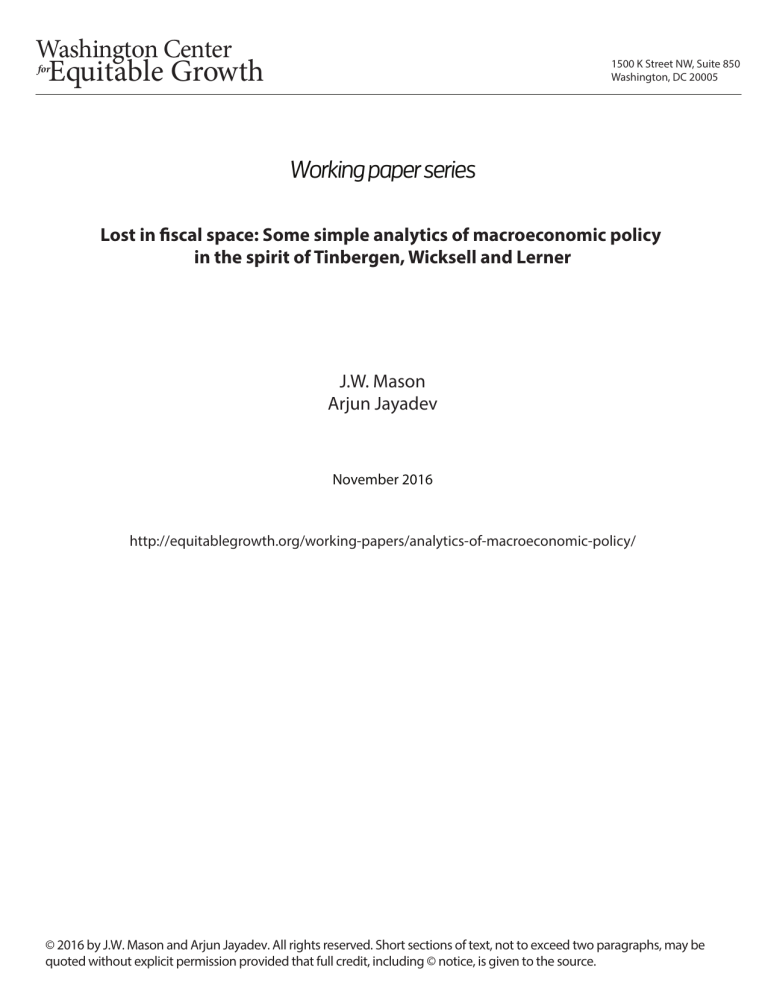 Lost in fiscal space: Some simple analytics of macroeconomic policy in the spirit of Tinbergen, Wicksell and Lerner