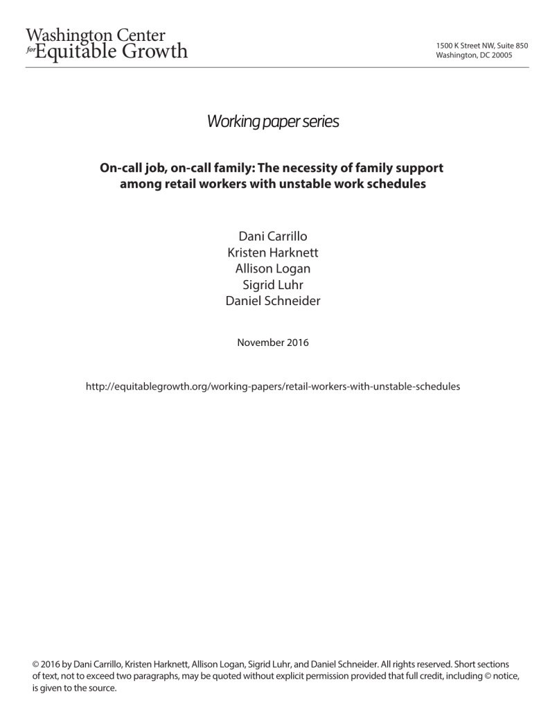 On-call job, on-call family: The necessity of family support among retail workers with unstable work schedules