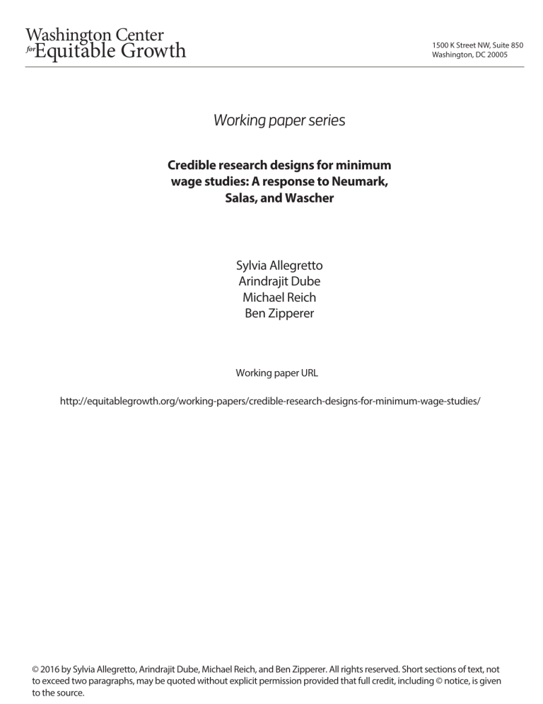 Credible research designs for minimum wage studies