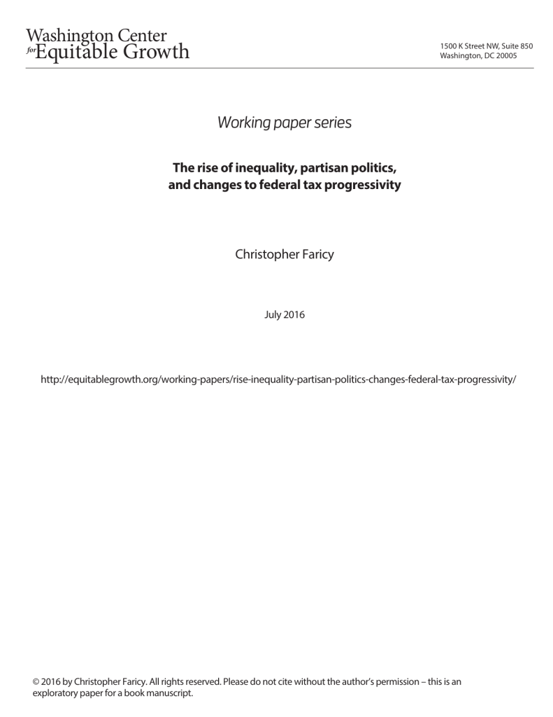 The rise of inequality, partisan politics, and changes to federal tax progressivity