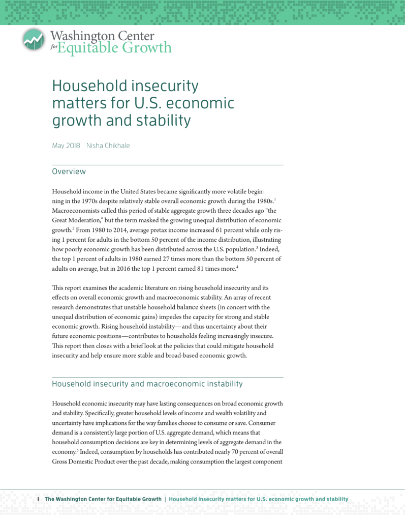 Household insecurity matters for U.S. macroeconomic stability