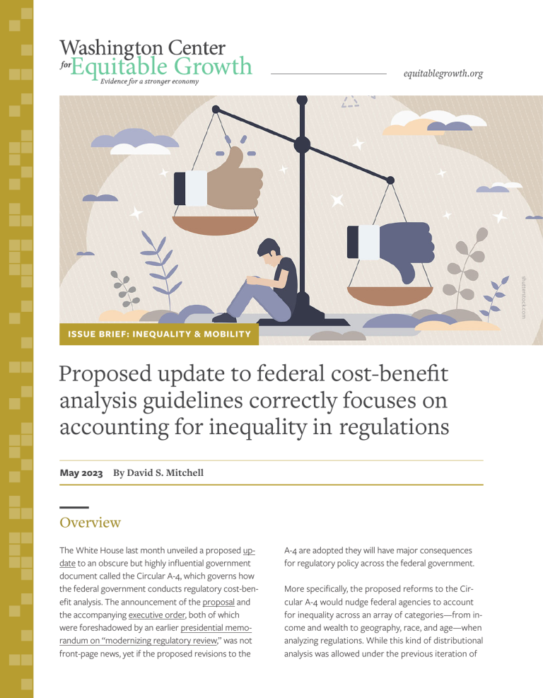 Proposed update to federal cost-benefit analysis guidelines correctly focuses on accounting for inequality in regulations