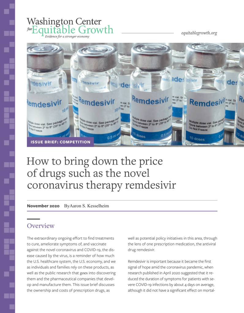 How to bring down the price of drugs such as the novel coronavirus therapy remdesivir