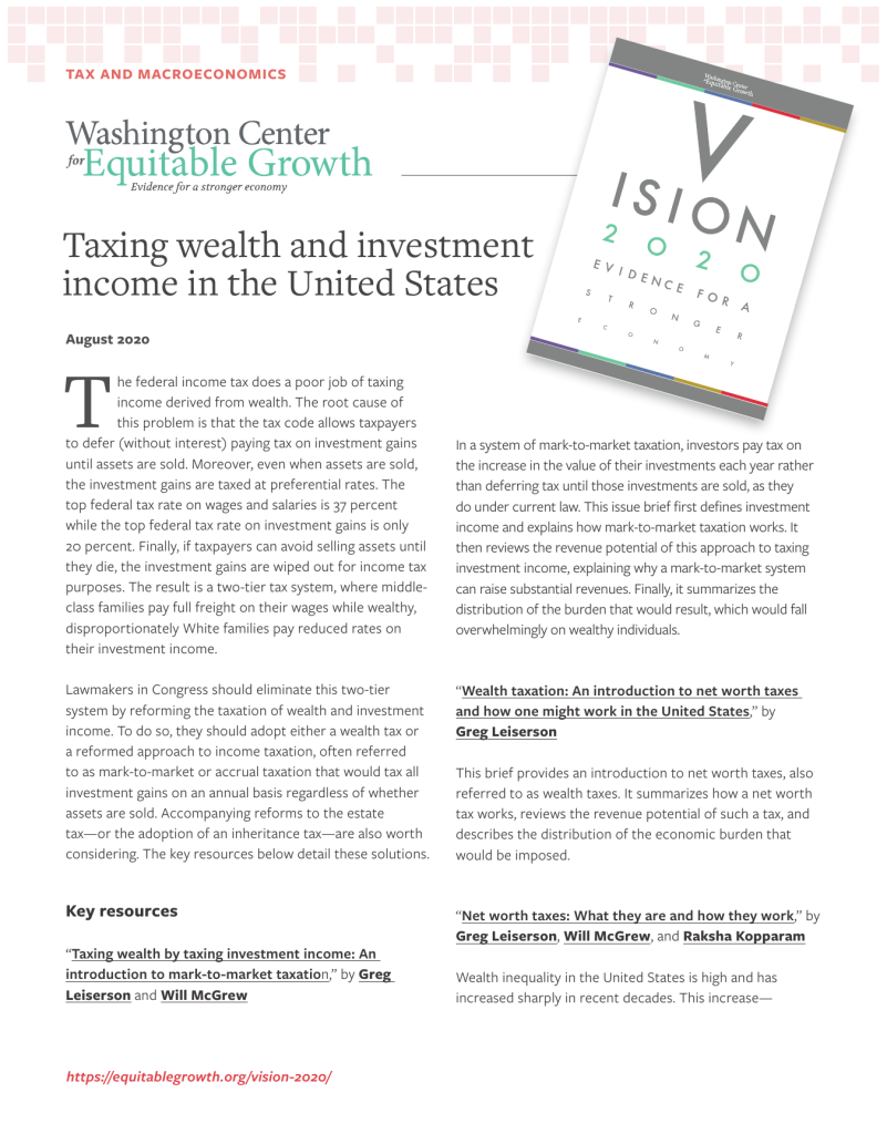 Taxing wealth and investment income in the United States