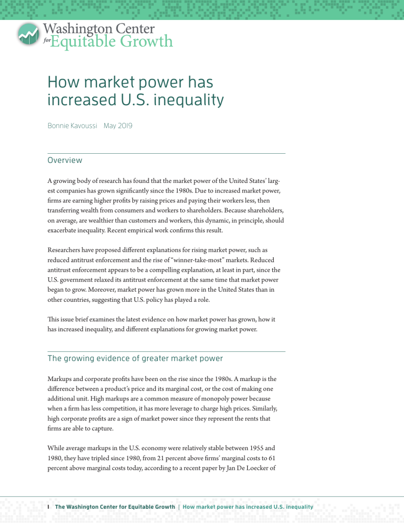 How market power has increased U.S. inequality