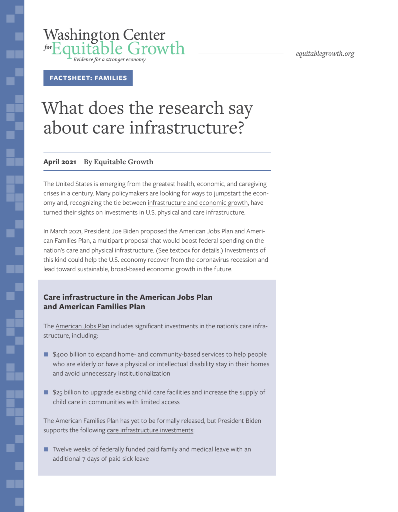 Factsheet: What does the research say about care infrastructure?