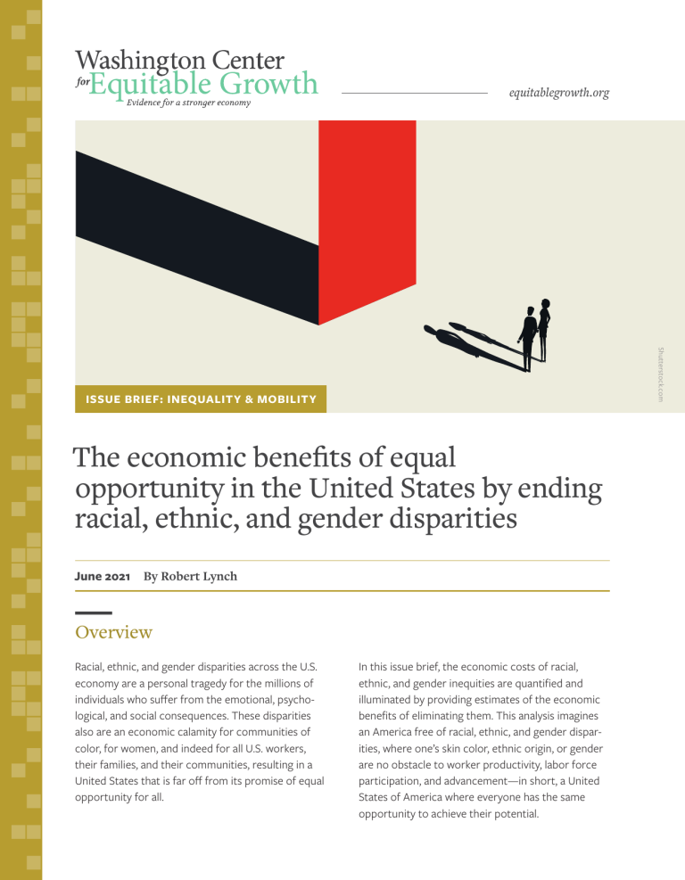 The economic benefits of equal opportunity in the United States by ending racial, ethnic, and gender disparities