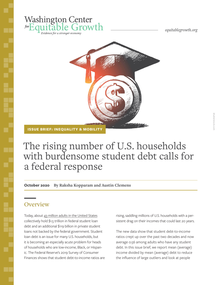 The rising number of U.S. households with burdensome student debt calls for a federal response