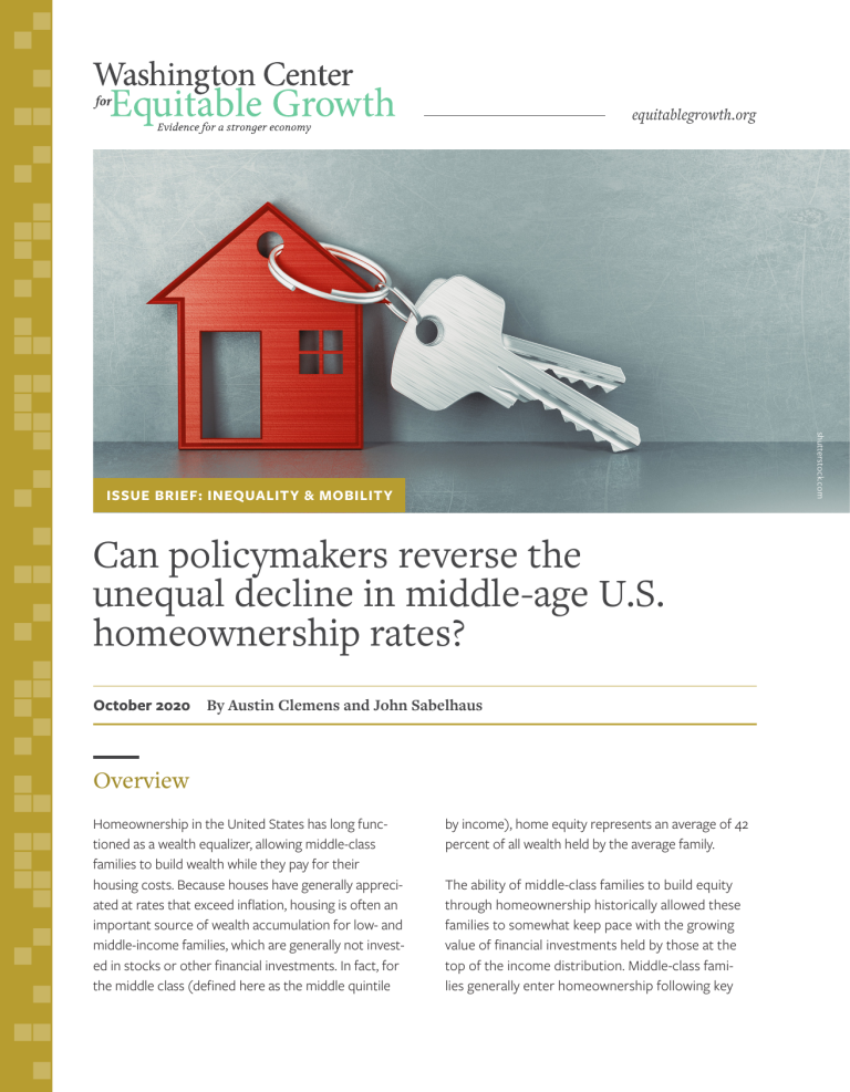Can policymakers reverse the unequal decline in middle-age U.S. homeownership rates?