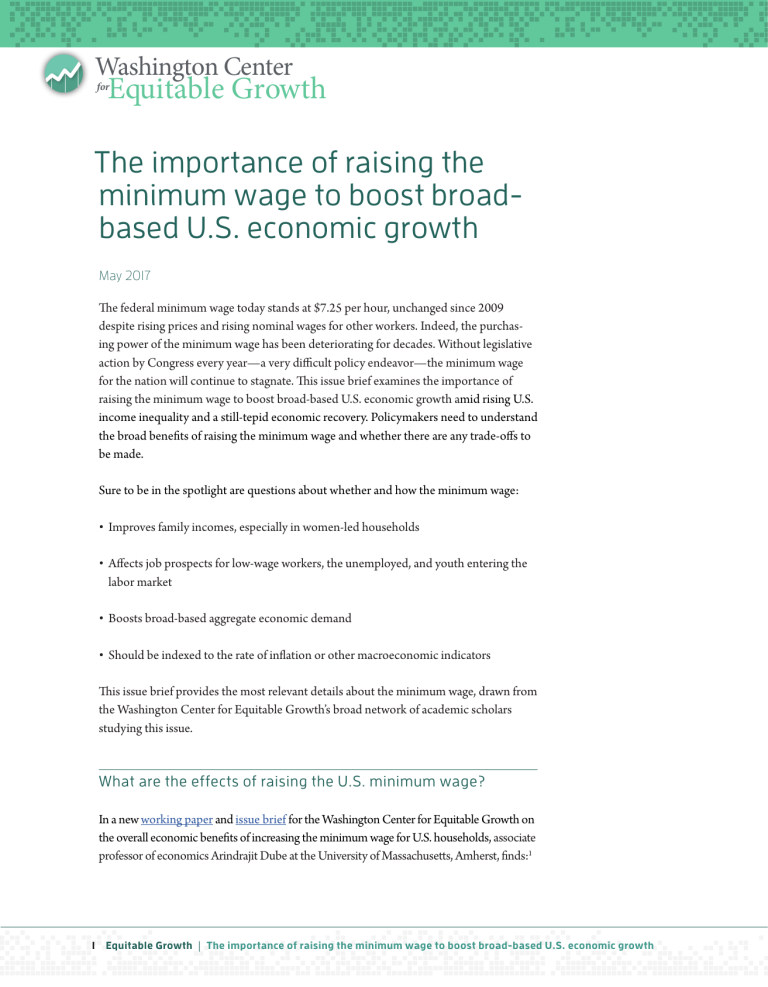 The importance of raising the minimum wage to boost broad-based U.S. economic growth