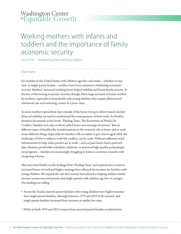 Working mothers with infants and toddlers and the importance of family economic security