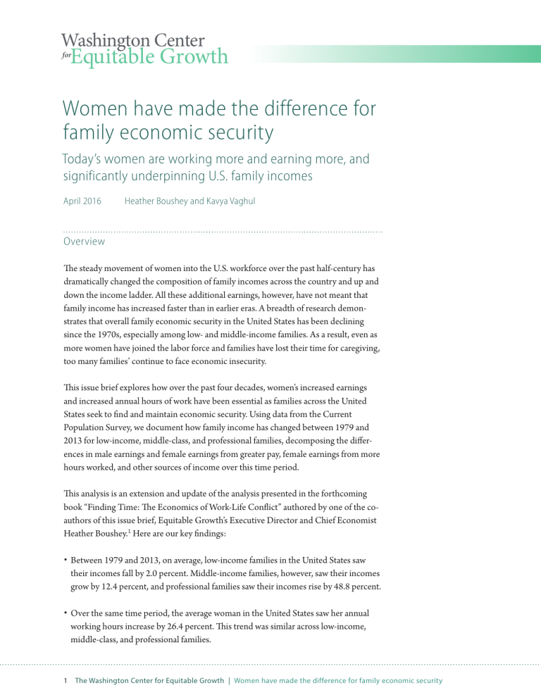 Women have made the difference for family economic security