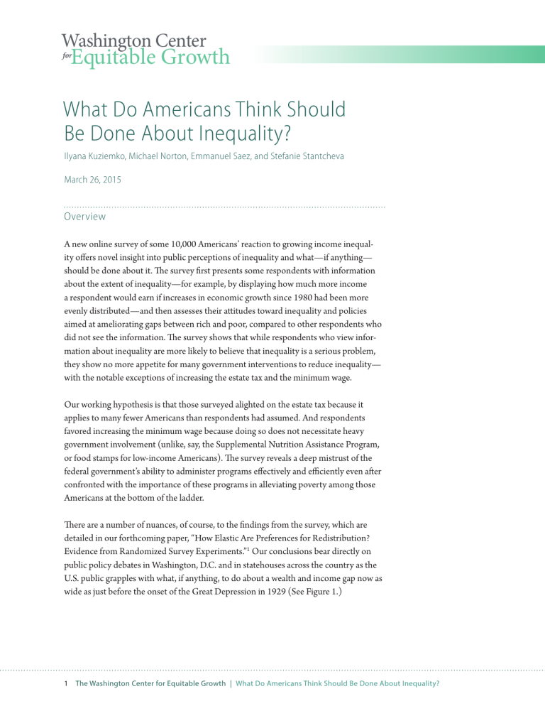 What Do Americans Think Should Be Done About Inequality?