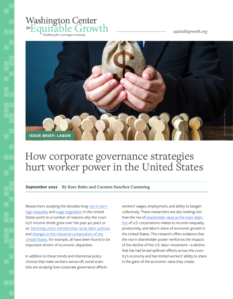 How corporate governance strategies hurt worker power in the United States
