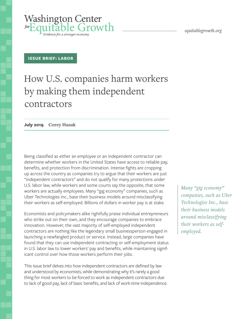 How U.S. companies harm workers by making them independent contractors