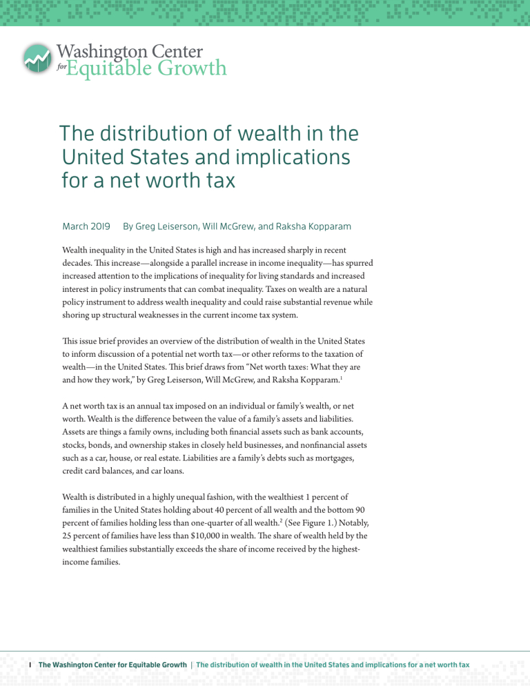 The distribution of wealth in the United States and implications for a net worth tax