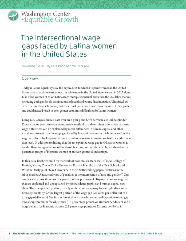 The intersectional wage gaps faced by Latina women in the United States
