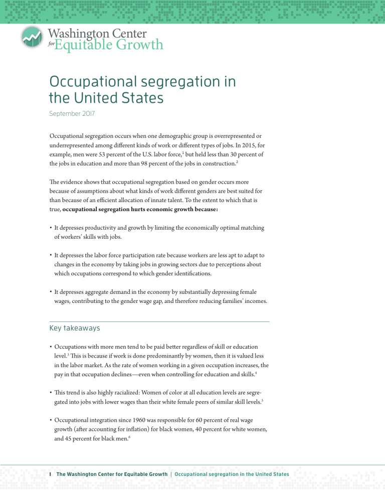 Fact sheet: Occupational segregation in the United States