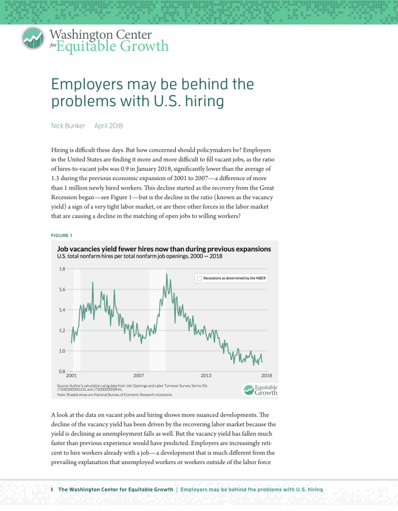 Issue brief: Employers may be behind the problems with U.S. hiring